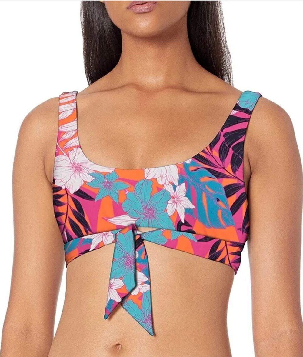 Seafolly Women's Standard Tie Front Crop Tank Bikini Top Swimsuit